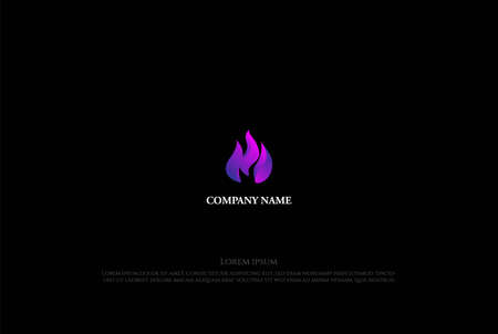 Modern 3D Violet Fire Flame Logo Design Vectorのイラスト素材