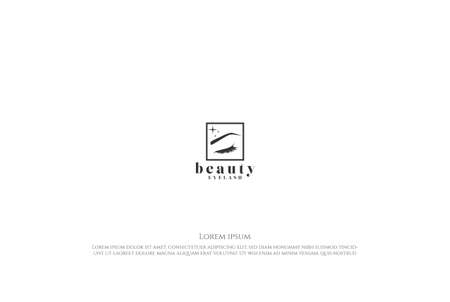 Simple Minimalist Feminine Beauty Lash for Woman Girl Female Fashion Style Logo Design Vectorのイラスト素材