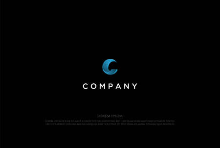 Blue Modern 3D Initial Letter C Logo Design Vectorのイラスト素材