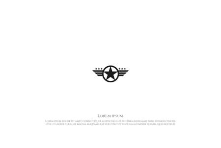 American Wings Star Military Army Badge Emblem Logo Design Vectorのイラスト素材