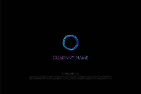 Circle Fresh Water Splash or Paint Brush Logo Design Vectorのイラスト素材