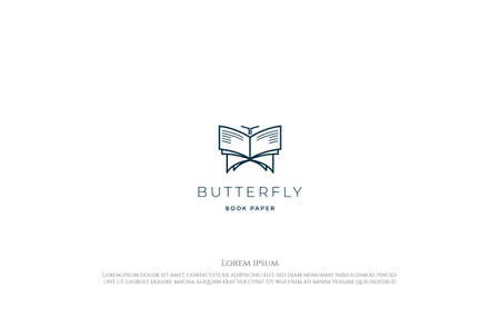 Geometric Butterfly Paper Newspaper Book Sheet Logo Design Vectorのイラスト素材