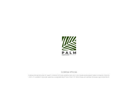 Square Coconut Palm Date Leaf Leaves Nature Garden Logo Design Vectorのイラスト素材