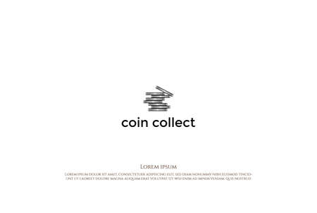 Vintage Retro Coin for Wealth Business Investment Trade Logo Design Vectorのイラスト素材