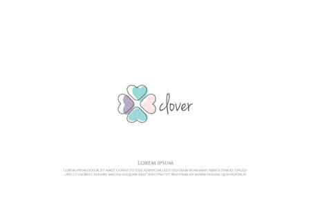 Abstract Colorful Clover Leaf Logo Design Vectorのイラスト素材