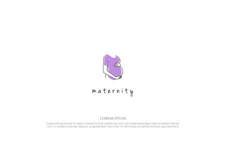 Abstract Woman Female Pregnant for Maternity Logo Design Vectorのイラスト素材
