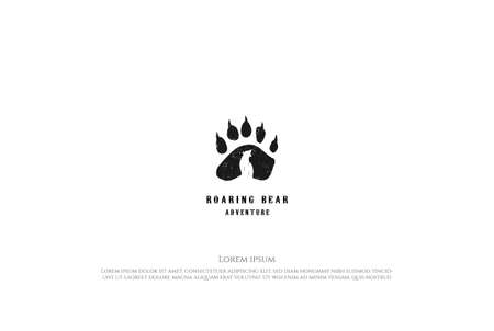 Footprint Ice Polar Grizzly Bear for Outdoor Camping Adventure Logo Design Vectorのイラスト素材