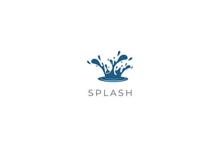 Blue Water Paint Milk Liquid Oil Splash Wave Logo Design Vectorのイラスト素材