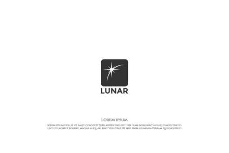Simple Minimalist Sunlight Earth Crescent Eclipse Comet Lunar Planet Logo Design Vectorの写真素材