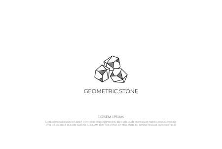 Simple Minimalist Geometric Gem Stone Rock Logo Design Vectorのイラスト素材