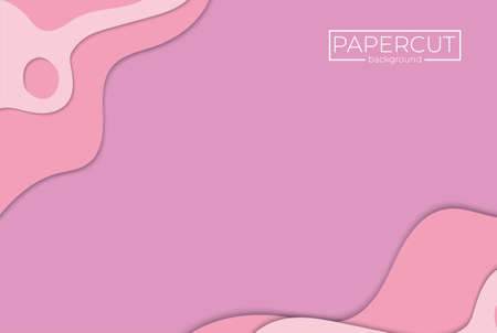 Pink Abstract Landscape Vector 3D Background with Paper Cut shapes and Colorful Carving Art for Business Presentations Flyers Posters and Screen Web Wallpaperのイラスト素材