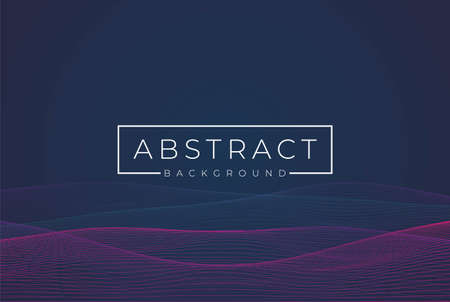 Dark Blue Beautiful Abstract Wave Technology Background with Violet Purple Line Stripe Digital for Tech, Gaming, or Web Wallpaperのイラスト素材