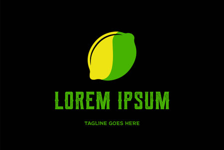Fresh Fruit Lemon Lime Combination for Beverage Product Label Logo Design Vectorのイラスト素材