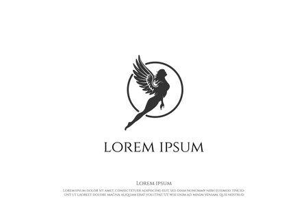 Hot Sexy Flying Angel Woman Girl Lady Female Design Vectorのイラスト素材