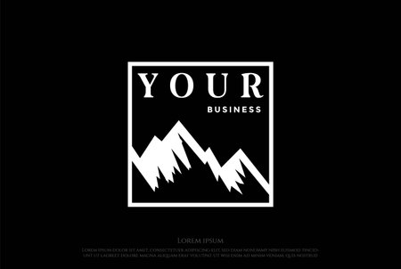 Simple Minimalist Ice Snow Rocky Mountain Landscape View Design Vectorのイラスト素材