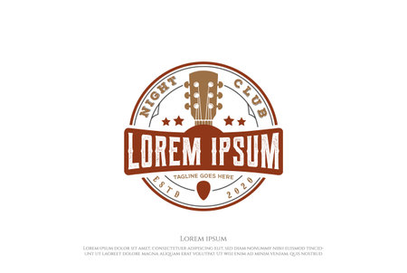 Country Guitar Music Western Vintage Retro Saloon Bar Cowboy Design Vectorのイラスト素材