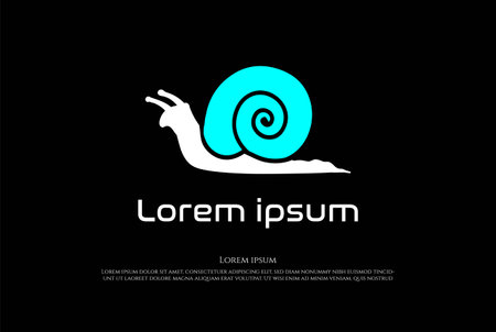 Modern Minimalist Simple Snail Slug Design Vectorのイラスト素材