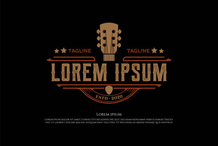 Country Guitar Music Western Vintage Retro Saloon Bar Cowboy Design Vectorのイラスト素材