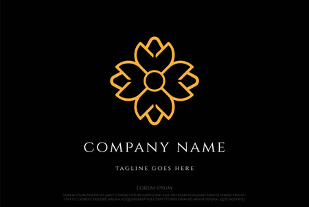 Elegant Luxury Simple Geometric Flower Design Vectorのイラスト素材