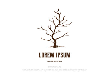 Dry Dead Tree Plant Branch Illustration Design Vectorのイラスト素材