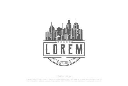 Urban City Apartment Building Real Estate Business Chart Logo Design Vectorのイラスト素材