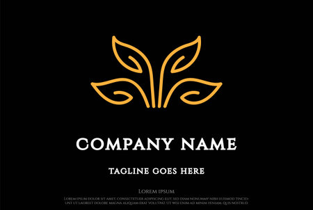 Simple Minimalist Elegant Luxury Plant Flower Leaf Garden Nature Logo Design Vectorのイラスト素材