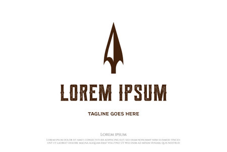 Simple Minimalist Vintage Retro Rustic Arrowhead Spear Hunting Hipster Logo Design Vectorのイラスト素材