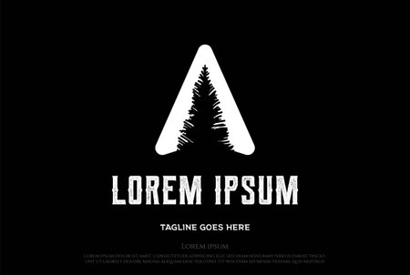 Simple Minimalist North Triangle Arrow Pine Spruce Cedar Evergreen Larch Tree Logo Design Vectorのイラスト素材