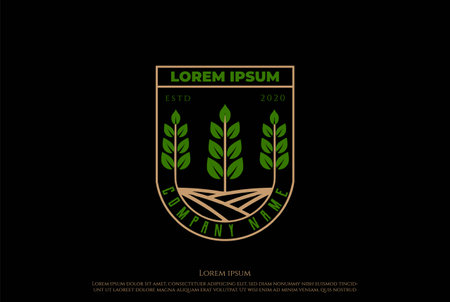 Vintage Plant Leaf Agriculture Garden Nature Logo Design Vectorのイラスト素材