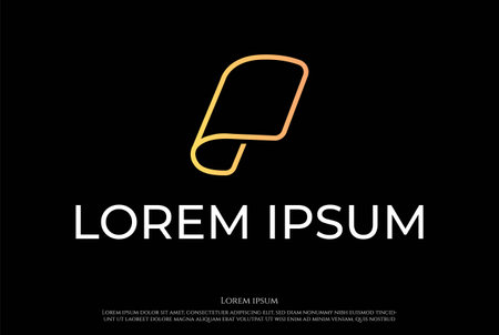 Simple Minimalist Initial Letter P Paper Sheet Logo Design Vectorのイラスト素材