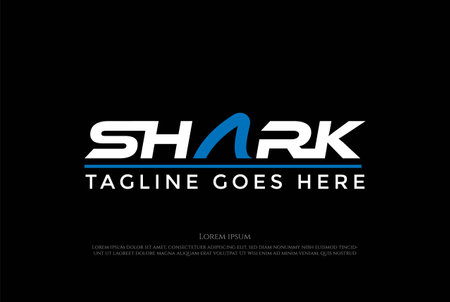 Letter Shark Text Word Typography Font Type Logo Design Vectorのイラスト素材