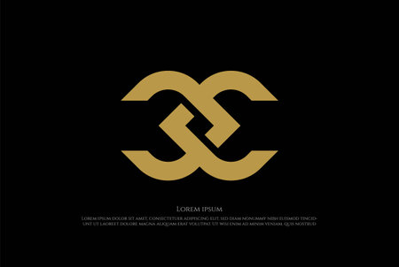 Elegant Luxury Initial Letter CC CJ JC GJ JG JJ Monogram Chain Gen Logo Design Vectorのイラスト素材