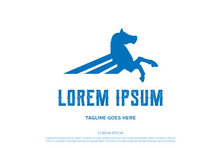 Flying Horse Pegasus Unicorn Logo Design Vectorのイラスト素材