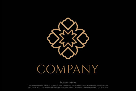 Simple Minimalist Geometric Elegant Beauty Flower Logo Design Vectorのイラスト素材