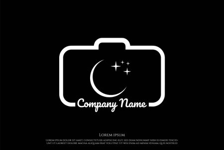Initial Letter C Crescent Moon Light Lens Photo Photography Logo Design Vectorのイラスト素材