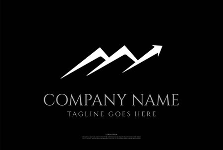 Mountain Arrow Diagram Trading Business Marketing Logo Design Vectorのイラスト素材