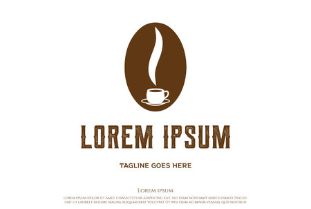 Simple Coffee Bean Mug Hot Coffee Cafe Restaurant Logo Design Vectorのイラスト素材