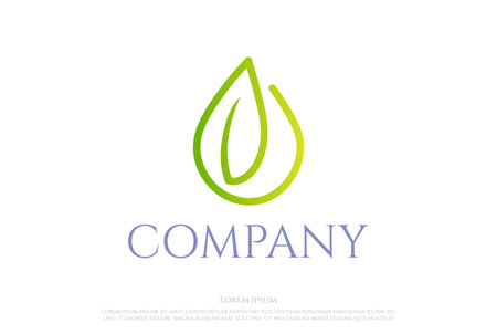 Nature Leaf Leaves Water Oil Drop Extract Herbal Logo Design Vectorのイラスト素材
