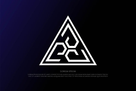 Futuristic Triangle Hub Chain Line Logo Design Vectorのイラスト素材
