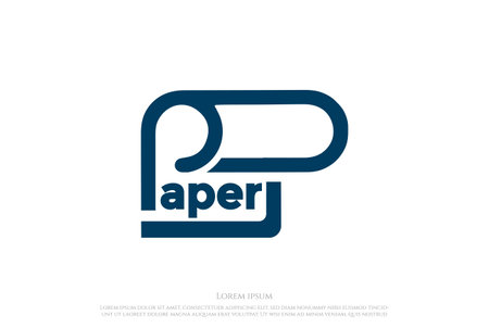 Initial Letter P Paper Sheet Logo Design Vectorのイラスト素材