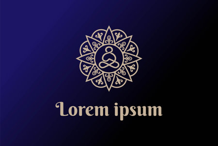 Elegant Luxury Geometric Lotus Mandala for Yoga Meditation Logo Design Vectorのイラスト素材