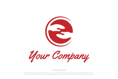 Simple Minimalist Hand Give and Received for Charity, Diversity, Community, Foundation Logo Design Vectorのイラスト素材