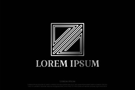 Simple Minimalist Square Glass Window Logo Design Vectorのイラスト素材