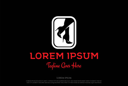 Hot Sexy Girl Woman Lady Foot Legs with High Heels Logo Design Vectorのイラスト素材