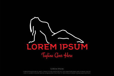 Hot Sexy Woman Lady Girl Silhouette for Bar Strip Dancer Club Logo Design Vectorのイラスト素材
