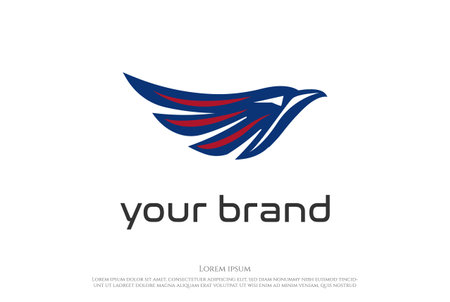 Simple Minimalist Eagle Hawk Falcon Bird Head for Sport Apparel Logo Design Vectorのイラスト素材