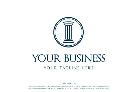 Simple Minimalist Pillar Column Attorney Law Firm Logo Design Vectorのイラスト素材