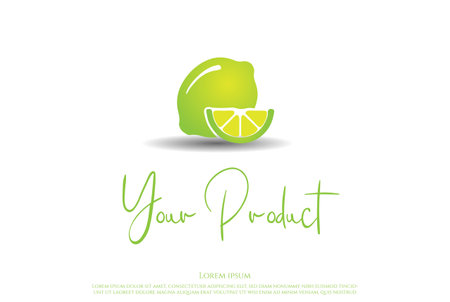 Simple Minimalist Fresh Lemon Lime Orange Fruit Logo Design Vectorのイラスト素材