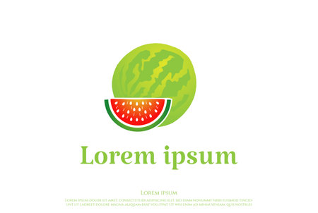 Simple Minimalist Fresh Watermelon Fruit Logo Design Vectorのイラスト素材