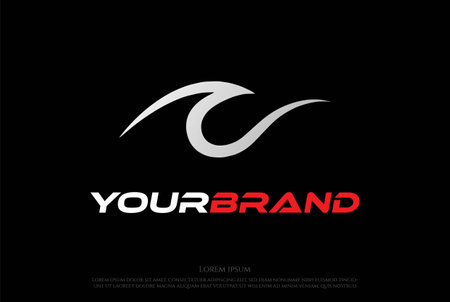 Modern Simple Minimalist Wave for Surf Sport Apparel Logo Design Vectorのイラスト素材